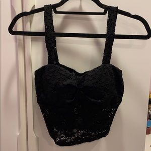 Joyce Leslie Black Lace Crop Top